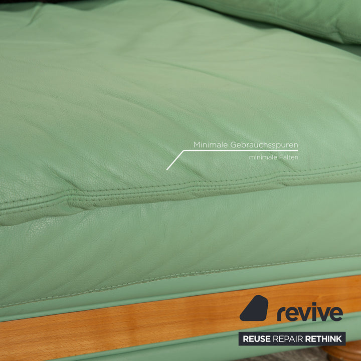 Nieri Divani Leder Dreisitzer Grün Mint Sofa Couch