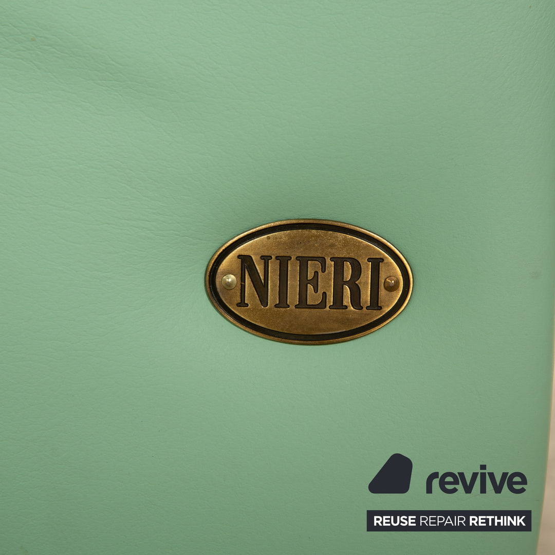 Nieri Divani Leder Dreisitzer Grün Mint Sofa Couch