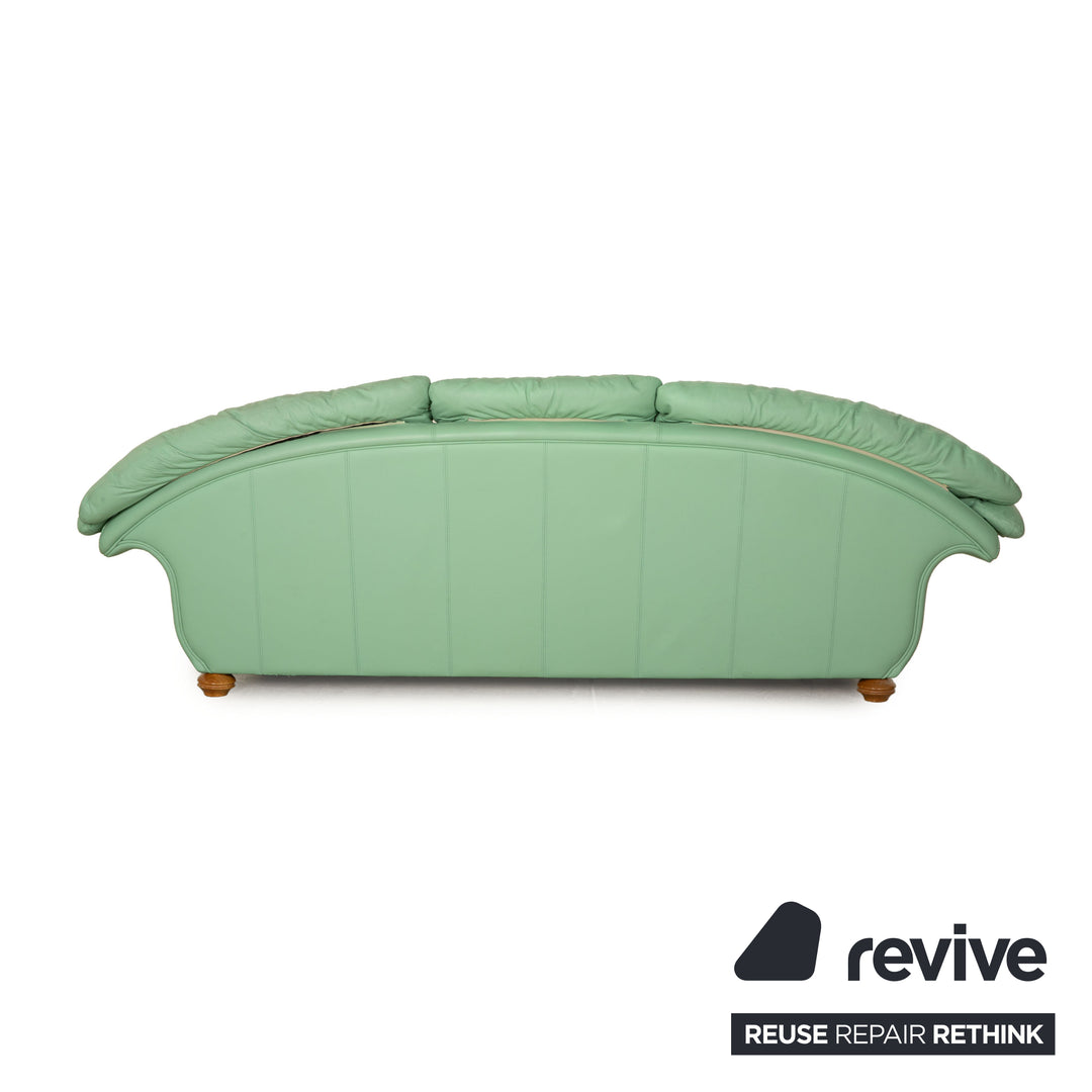 Nieri Divani Leder Dreisitzer Grün Mint Sofa Couch