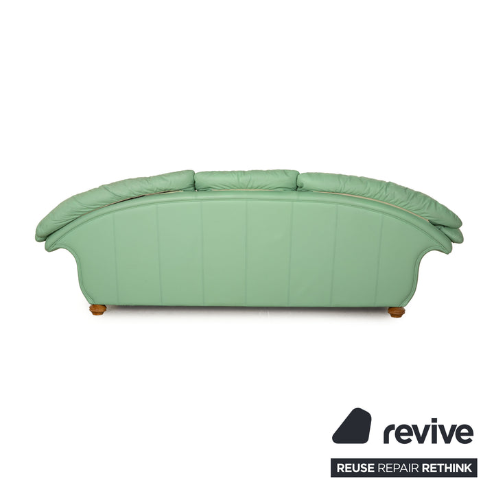 Nieri Divani Leder Dreisitzer Grün Mint Sofa Couch