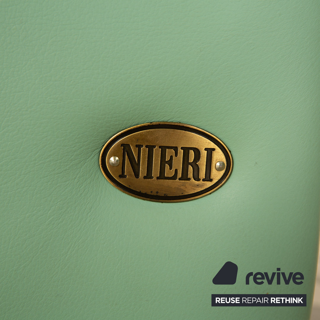 Nieri Divani Leather Armchair Green Mint