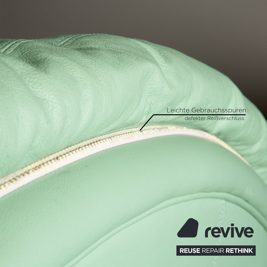 Nieri Divani Leather Armchair Green Mint