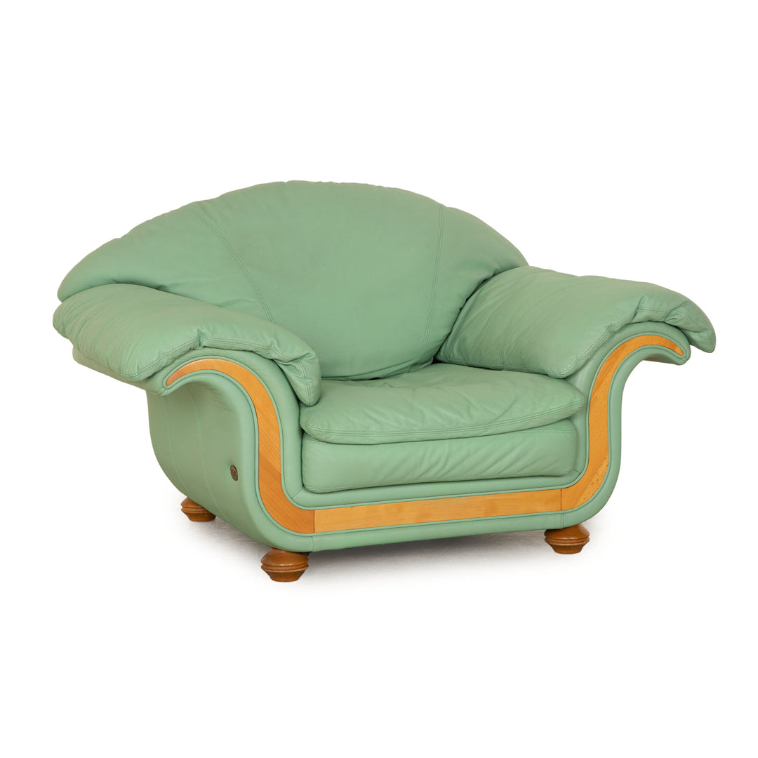 Nieri Divani Leather Armchair Green Mint