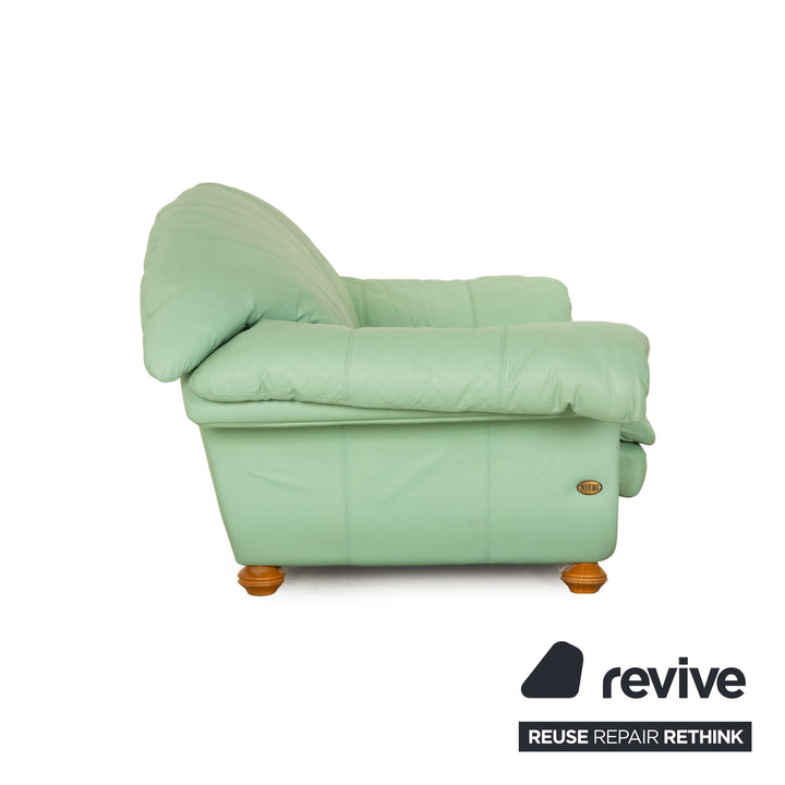 Nieri Divani Leder Zweisitzer Grün Mint Sofa Couch