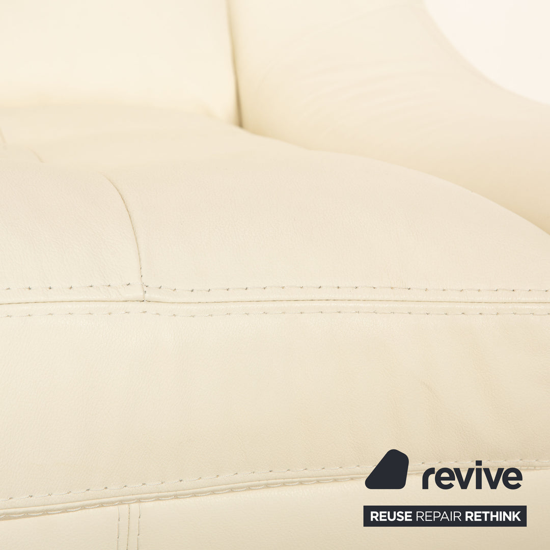 Fauteuil en cuir Nieri crème