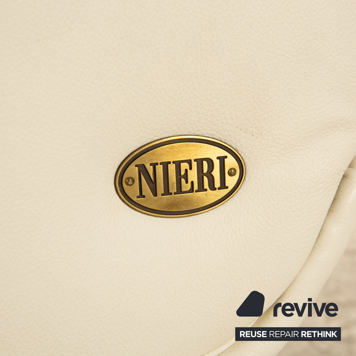 Fauteuil en cuir Nieri crème