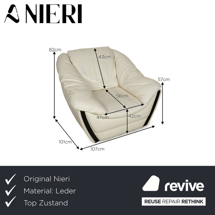Nieri leather armchair cream