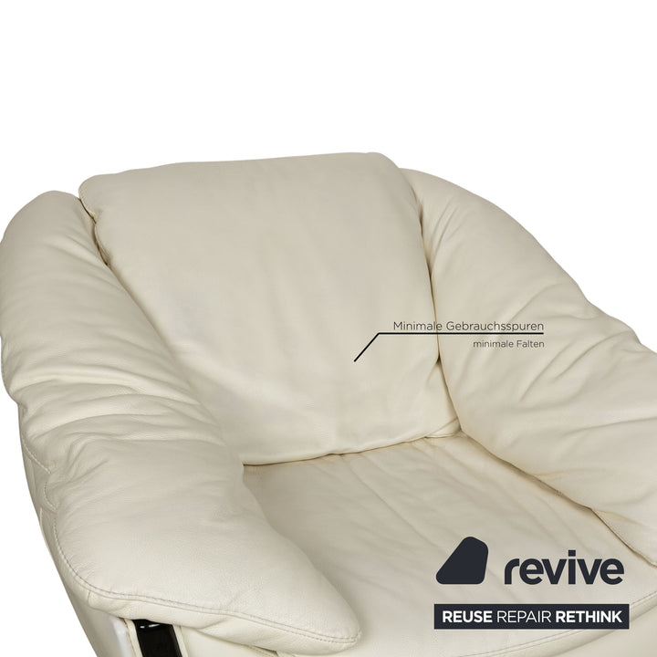 Nieri leather armchair cream