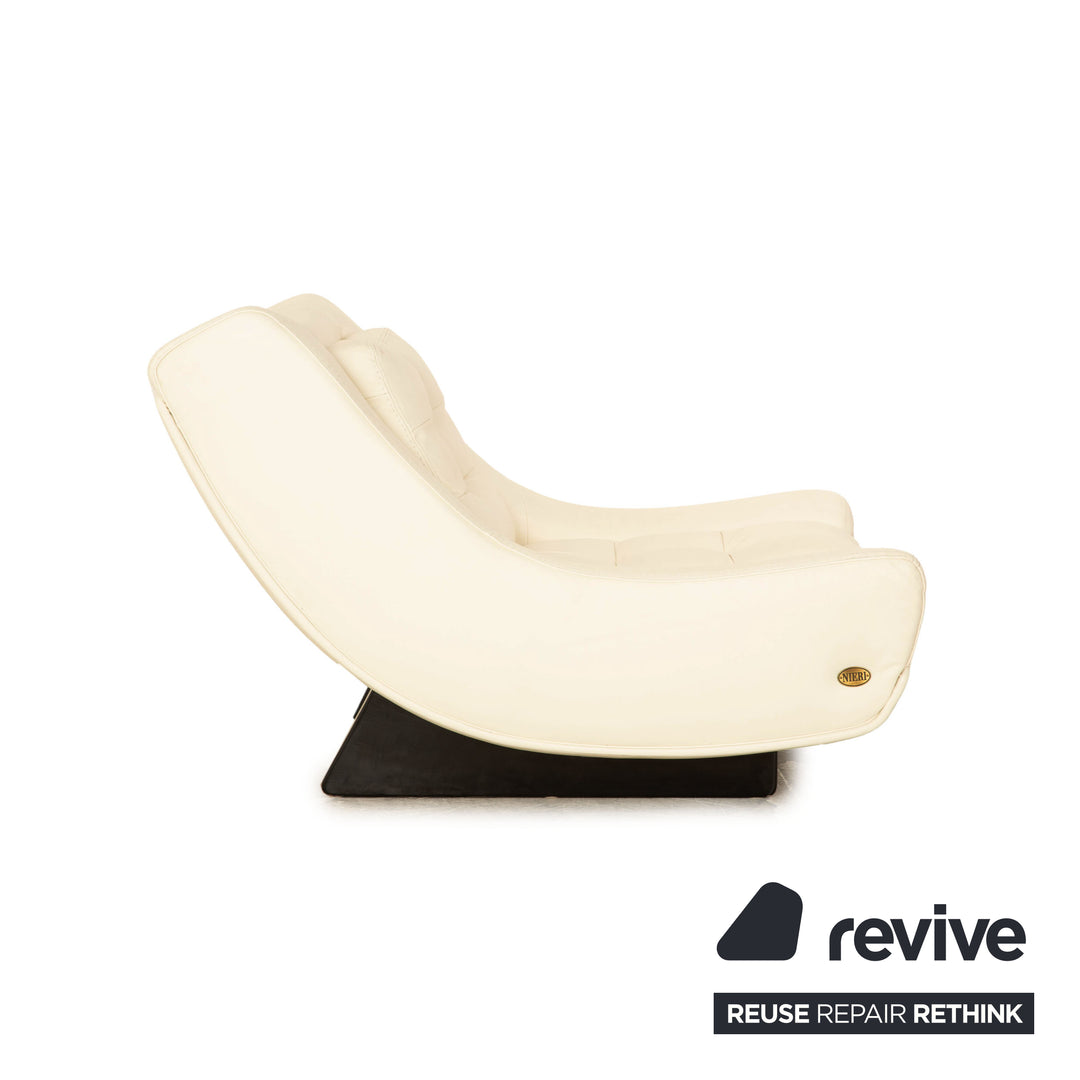 Fauteuil en cuir Nieri crème