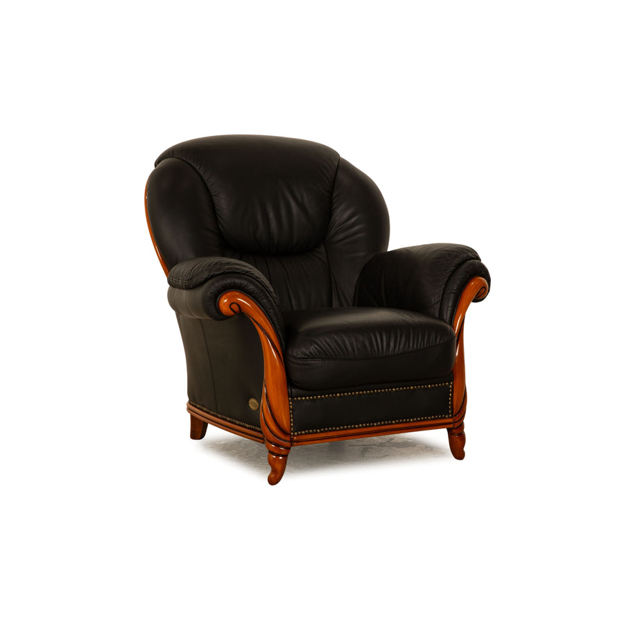 Nieri Victoria Leder Sessel Schwarz