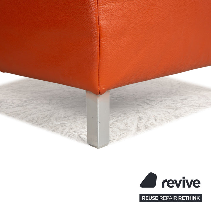 Tabouret en cuir Now by Hülsta orange