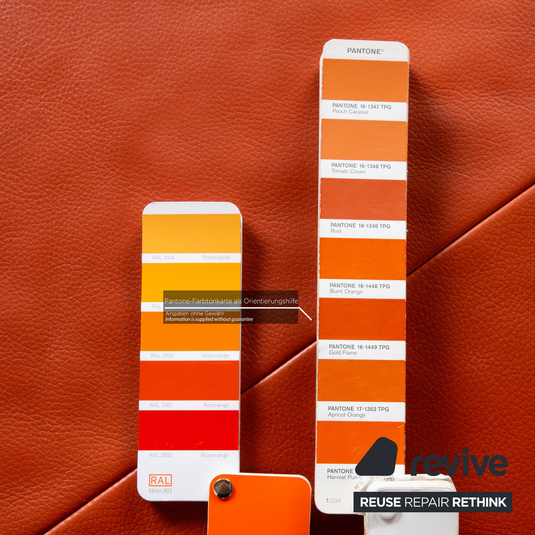 Tabouret en cuir Now by Hülsta orange