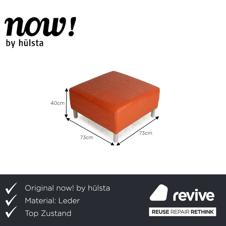 Tabouret en cuir Now by Hülsta orange