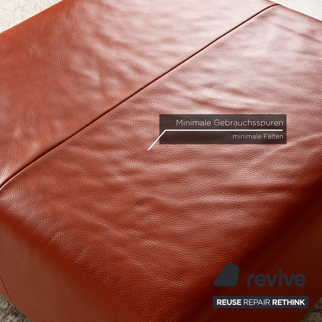 Tabouret en cuir Now by Hülsta orange