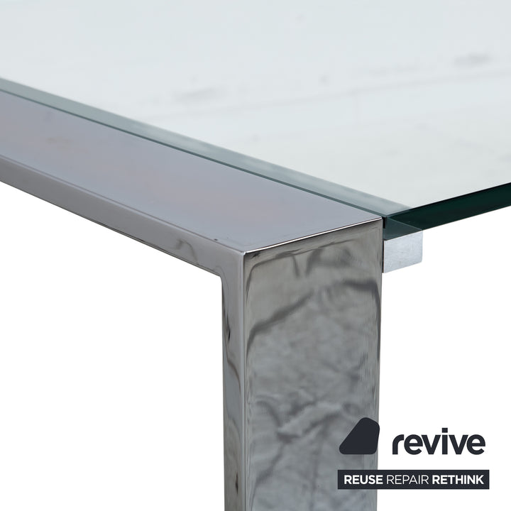 Orsenigo Ring Glass Dining Table Silver