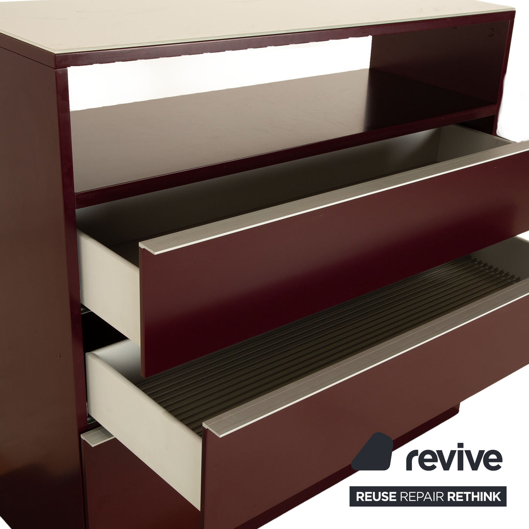 Piure P21 wooden sideboard wine red aubergine