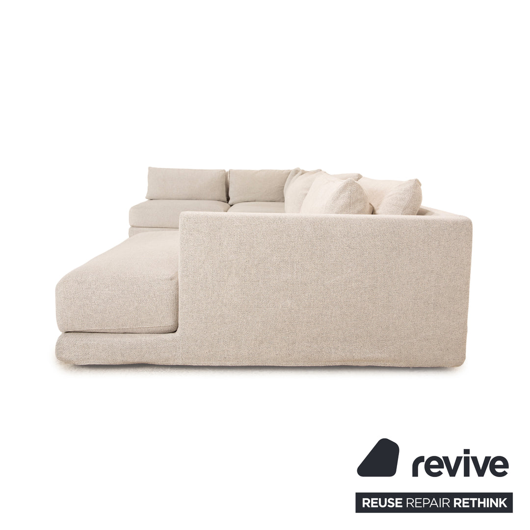 Poliform Bristol fabric corner sofa light grey sofa couch