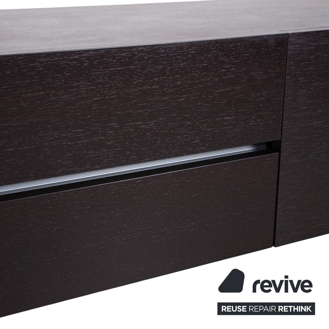 Poliform Free Sideboard Dark Brown Wood Manual Function