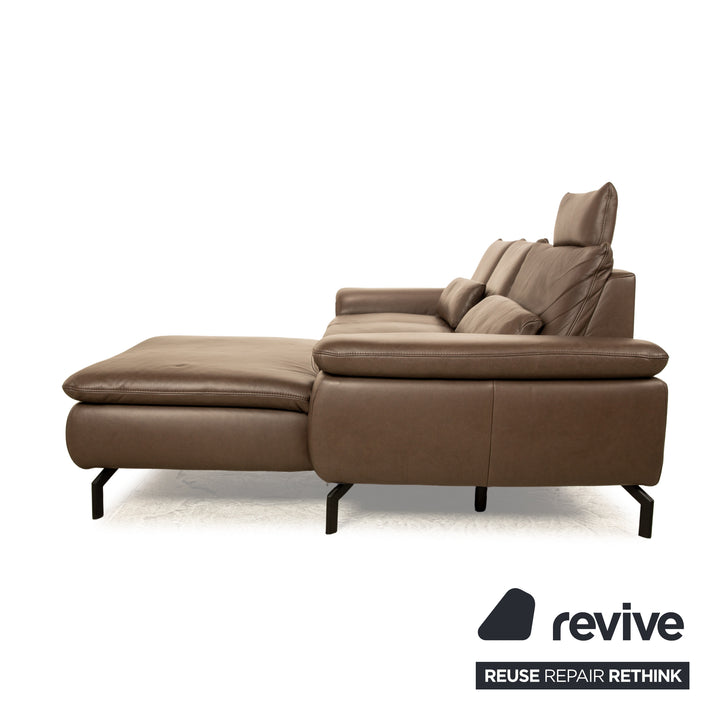 Polipol Flow Leder Ecksofa Braun Recamiere Rechts Sofa Couch