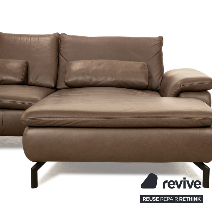 Polipol Flow Leder Ecksofa Braun Recamiere Rechts Sofa Couch