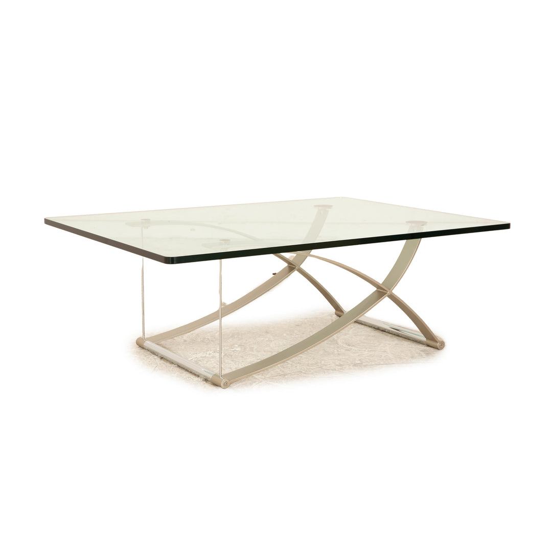 Table basse en verre Rolf Benz 1150 argent