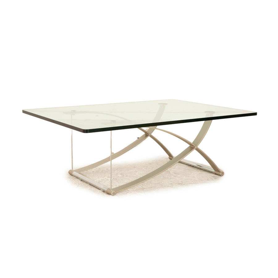 Table basse en verre Rolf Benz 1150 argent