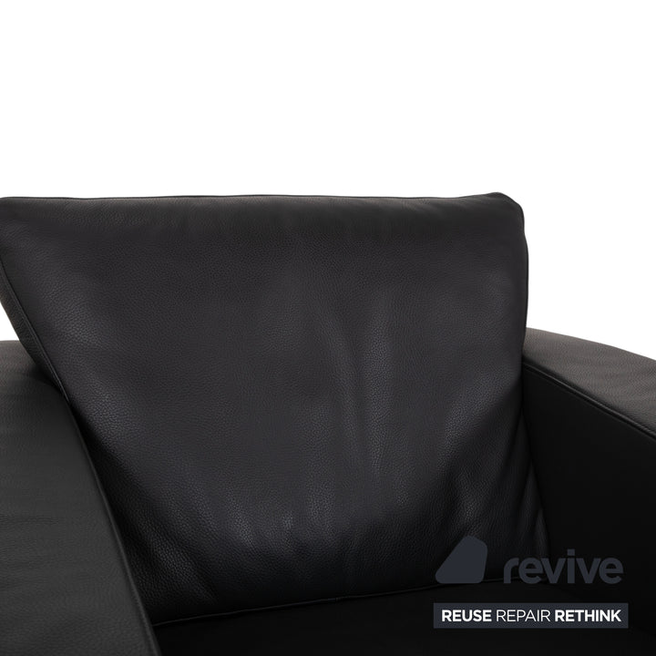Rolf Benz 1200 Garnitur Leder 2x Sessel Schwarz