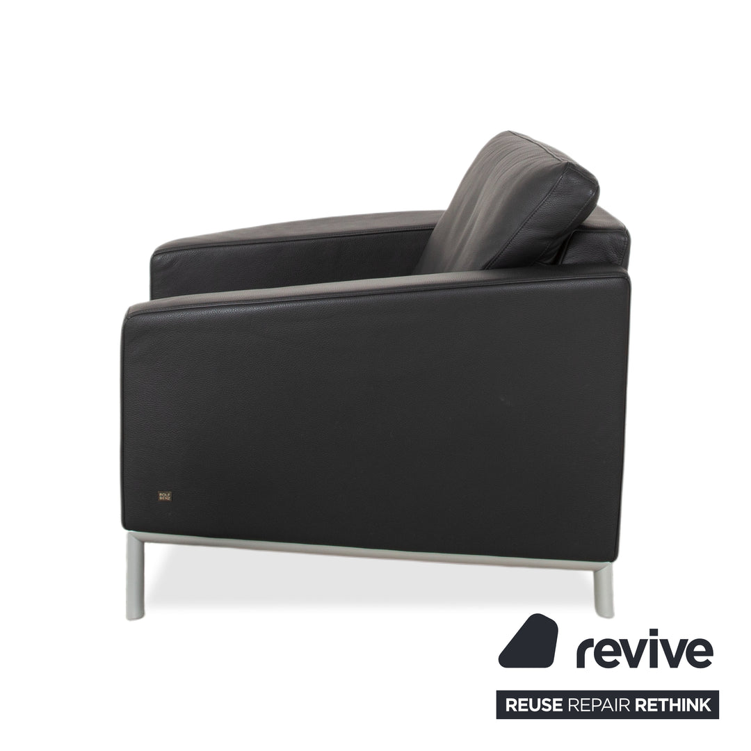 Rolf Benz 1200 Garnitur Leder 2x Sessel Schwarz