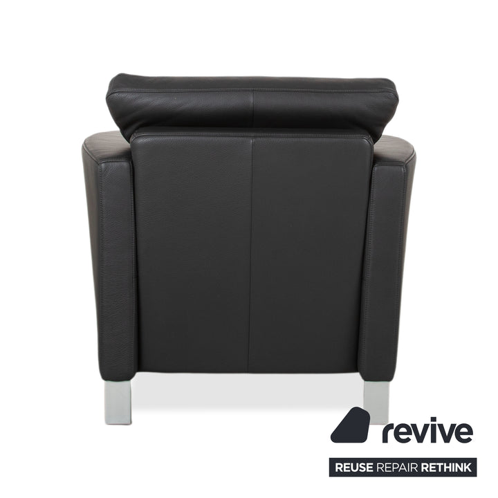 Rolf Benz 1200 Garnitur Leder 2x Sessel Schwarz