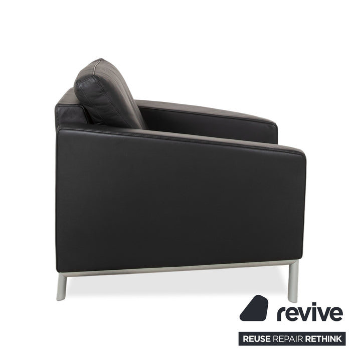 Rolf Benz 1200 Garnitur Leder 2x Sessel Schwarz
