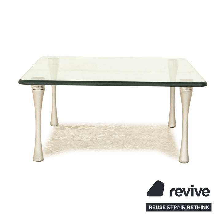 Table basse en verre Rolf Benz 1290 argent