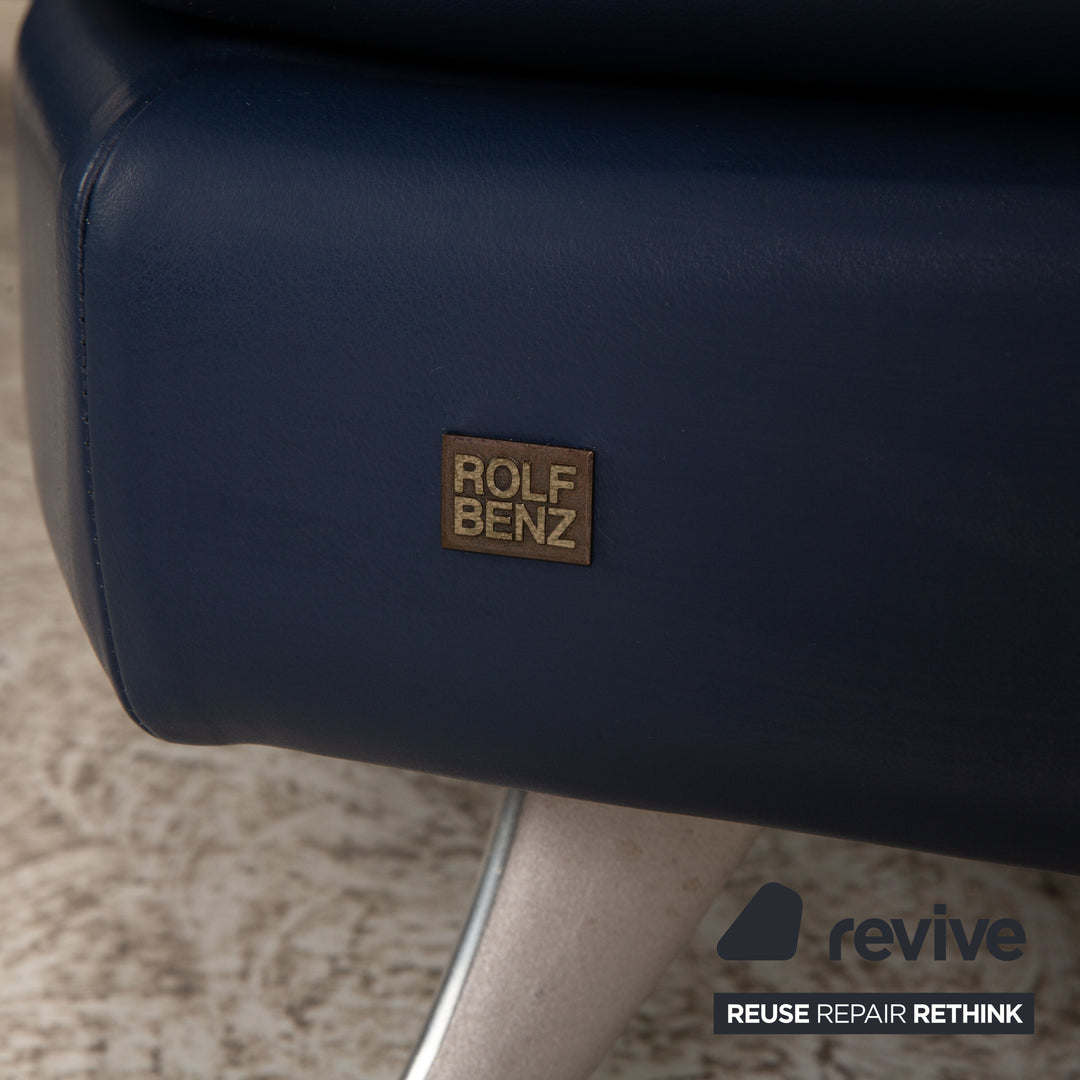 Rolf Benz 222 Canapé d'angle en cuir Bleu Canapé