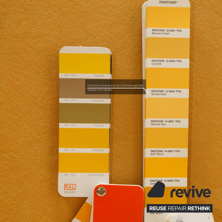 Rolf Benz 222 canapé d'angle en tissu jaune canapé à fonction manuelle