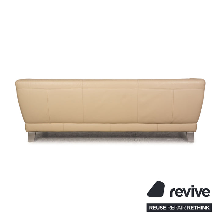 Rolf Benz 2300 Leder Dreisitzer Creme Sofa Couch