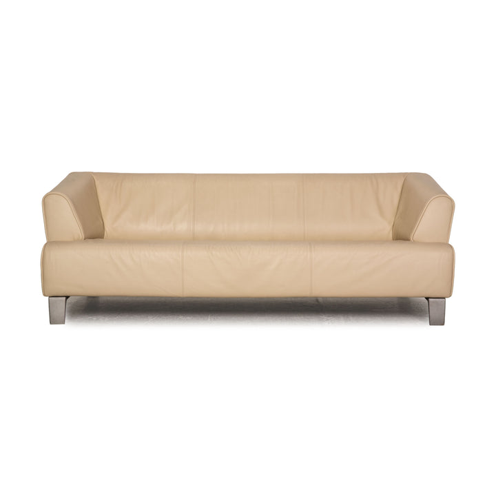 Rolf Benz 2300 Leder Dreisitzer Creme Sofa Couch