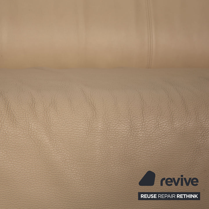 Rolf Benz 2300 Leder Dreisitzer Creme Sofa Couch