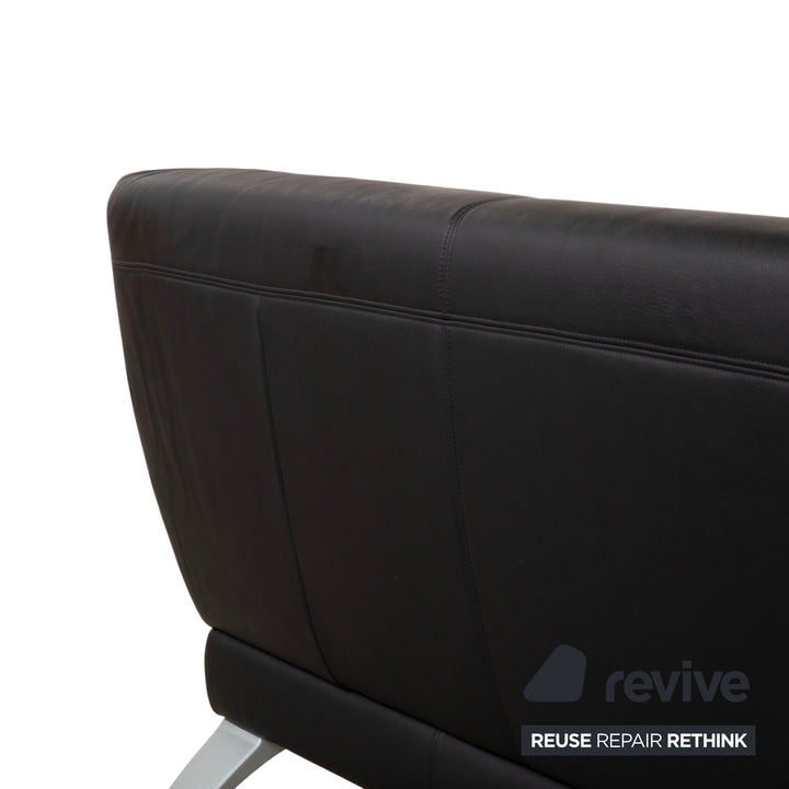 Rolf Benz 2300 Leder Zweisitzer Schwarz Sofa Couch
