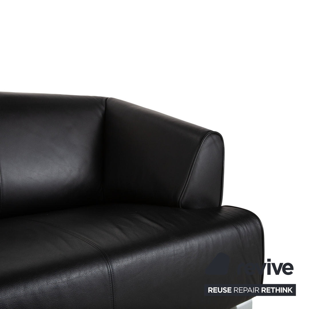 Rolf Benz 2300 Leder Zweisitzer Schwarz Sofa Couch