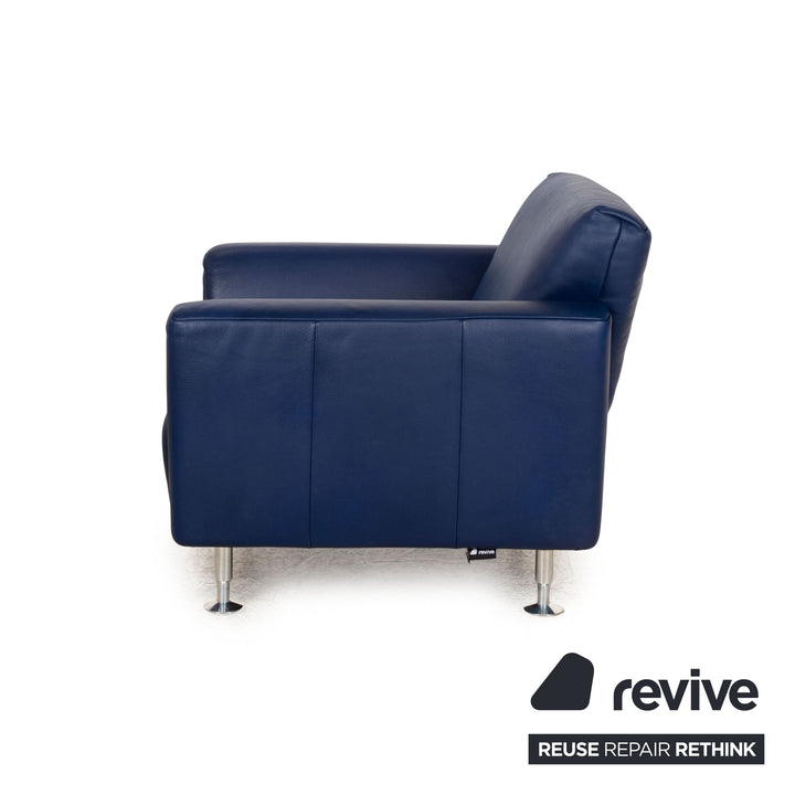 Rolf Benz 250 Leder Sessel Blau