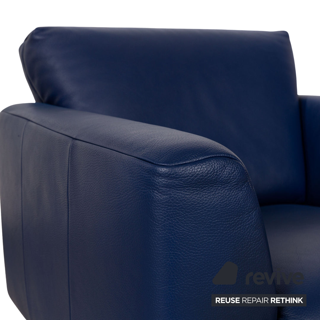 Rolf Benz 250 Leder Sessel Blau