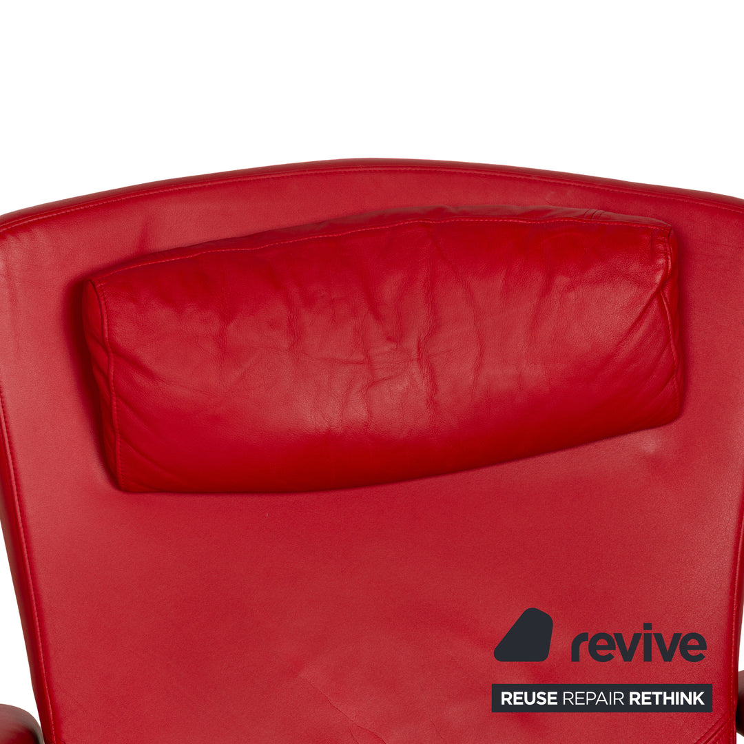 Rolf Benz 3100 leather armchair red manual function relaxation function