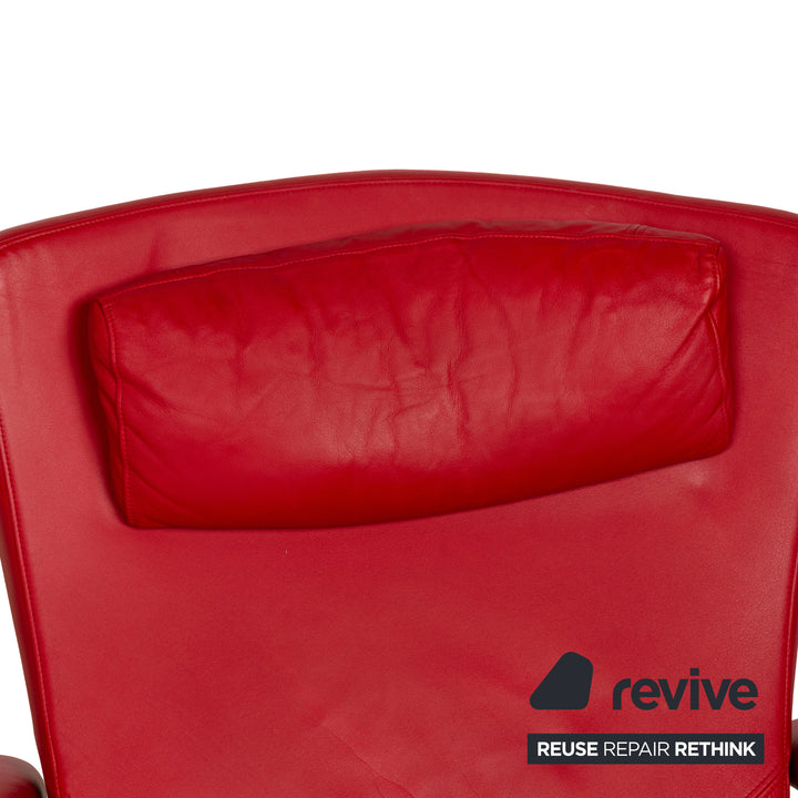 Rolf Benz 3100 leather armchair red manual function relaxation function