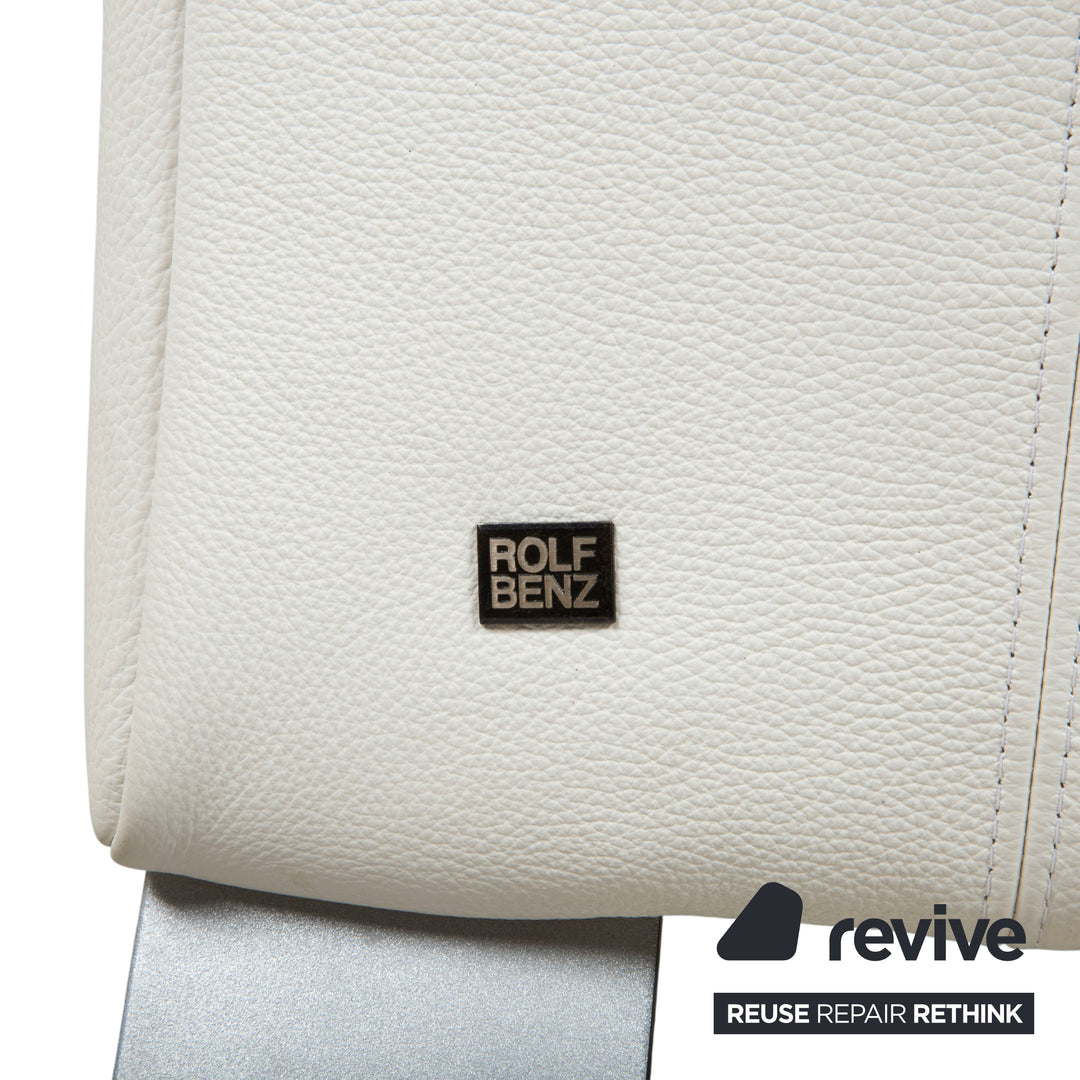 Rolf Benz 322 Dreisitzer Leder Weiß Creme Sofa Couch