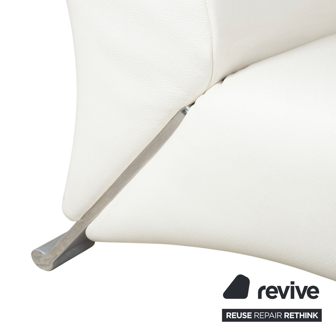 Rolf Benz 322 Dreisitzer Leder Weiß Creme Sofa Couch