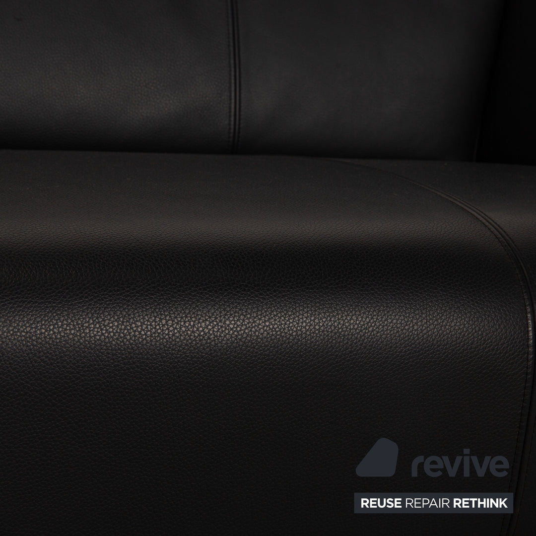Rolf Benz 322 Dreisitzer Leder Sofa Schwarz Couch
