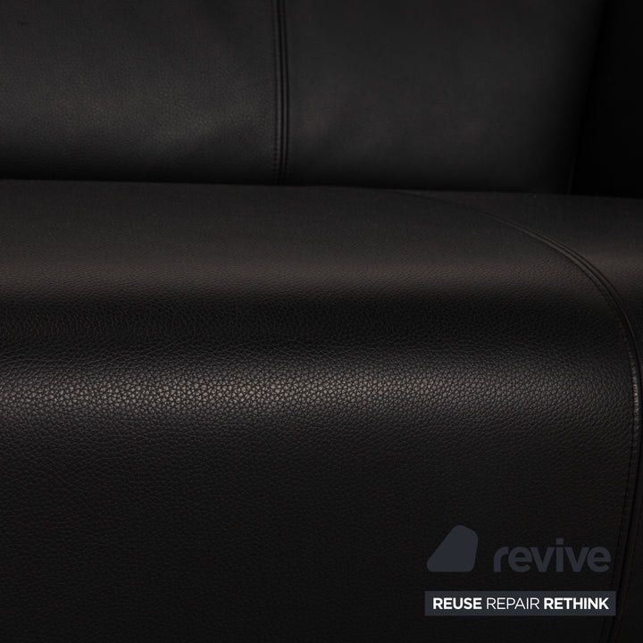 Rolf Benz 322 Dreisitzer Leder Sofa Schwarz Couch