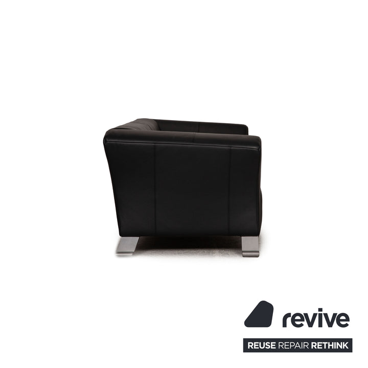 Rolf Benz 322 Dreisitzer Leder Sofa Schwarz Couch