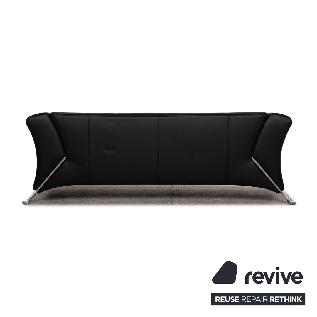 Rolf Benz 322 Dreisitzer Leder Sofa Schwarz Couch
