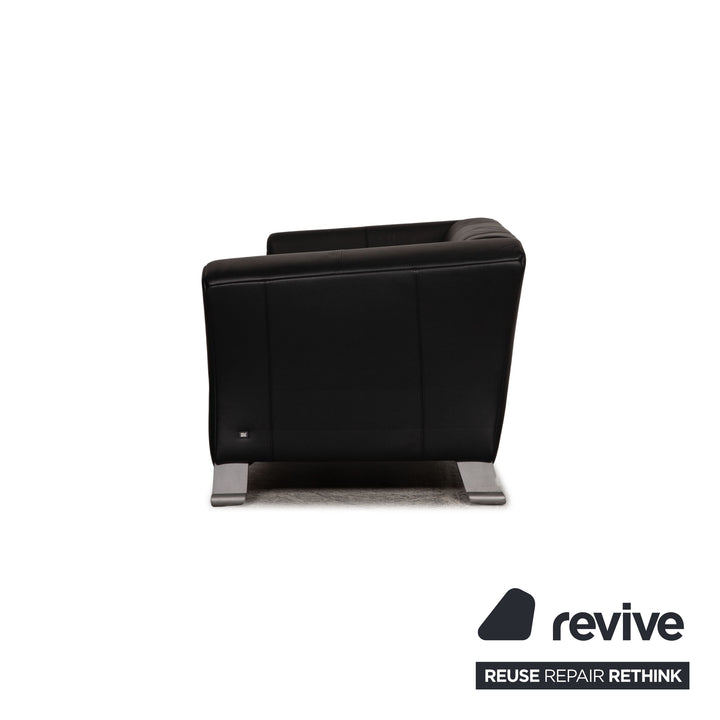 Rolf Benz 322 Dreisitzer Leder Sofa Schwarz Couch