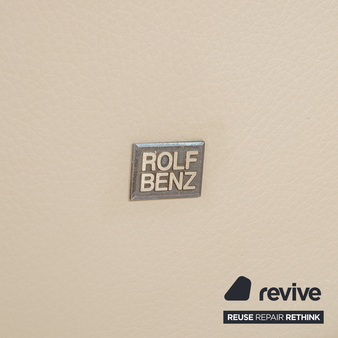 Rolf Benz 322 Leder 2x Sessel Weiß Creme